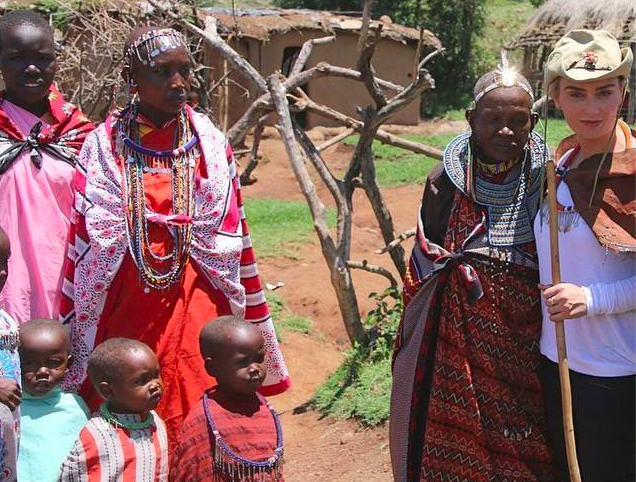 Sarah Ehrich with Maasai women.
